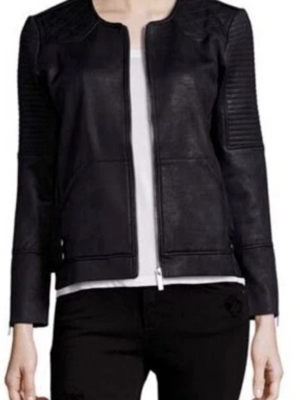 ‼️CLOSET CLOSING FINAL DAYS ‼️ The Kooples Distressed Coated Moto Sweatshirt